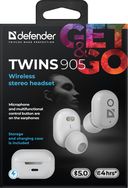 Наушники беспроводные Defender Twins 905 (белые) — фото, картинка — 8