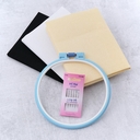 Набор цветной канвы без рисунка (50х50 см; белый, черный, кремовый) — фото, картинка — 3