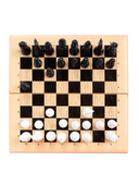 Шахматы, шашки, нарды (большие; бежевые) — фото, картинка — 11